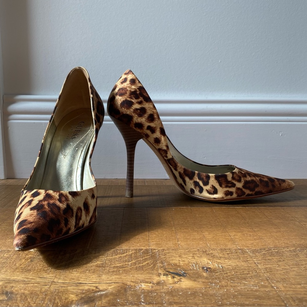 Guess by Marciano Leopard Print Stilettos Size 8m.